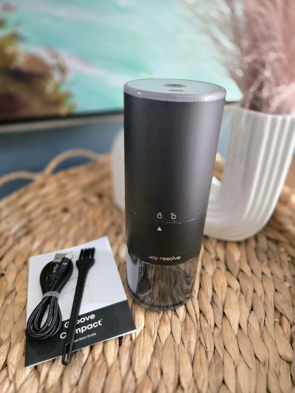 Joy Resolve Groove Compact Electric Coffee Grinder Black NIB